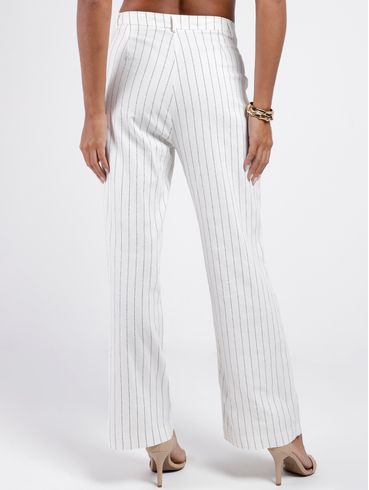 Calça Pantalona Risca de Giz Autentique Feminina OFF WHITE