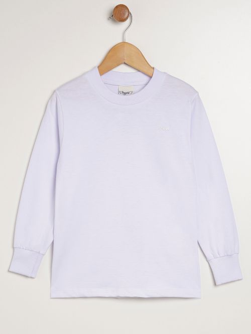 Camiseta Manga Longa Infantil Para Menino - BRANCO