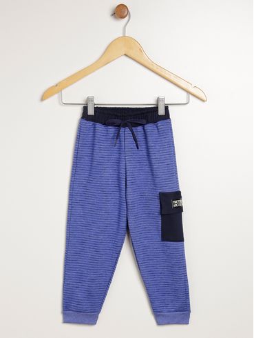 Calça Moletom Jogger Infantil Para Menino - AZUL