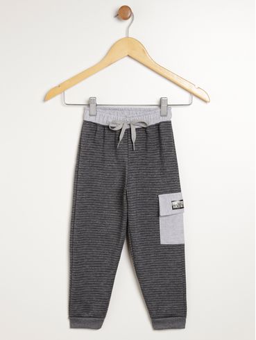Calça Moletom Jogger Infantil Para Menino - CHUMBO
