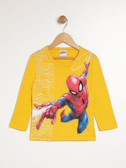 Camiseta Manga Longa Infantil Para Menino - AMARELO