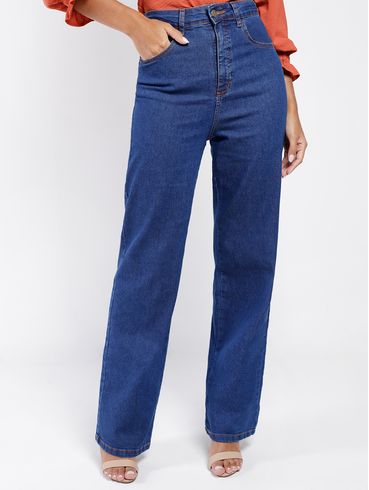 Calça Jeans Wide Leg Autentique Feminina AZUL