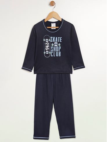 Pijama Longo Infantil Para Menino - MARINHO