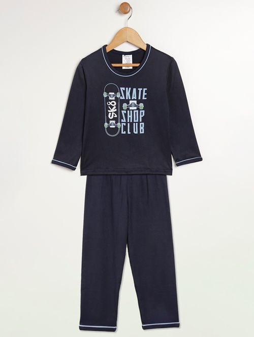 Pijama Longo Infantil Para Menino - MARINHO