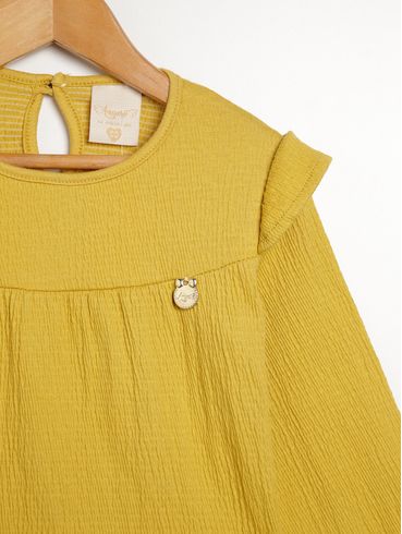 Blusa Manga Longa Infantil Para Menina - OCRE