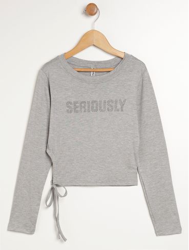 Blusa Manga Longa Juvenil Para Menina - MESCLA