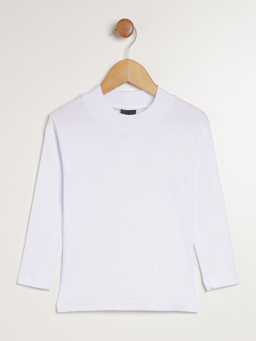 Camiseta Manga Longa Infantil Para Menino - BRANCO