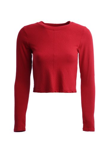 Blusa Manga Longa Cropped Feminina VERMELHO