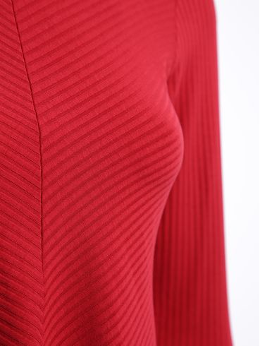 Blusa Manga Longa Cropped Feminina VERMELHO