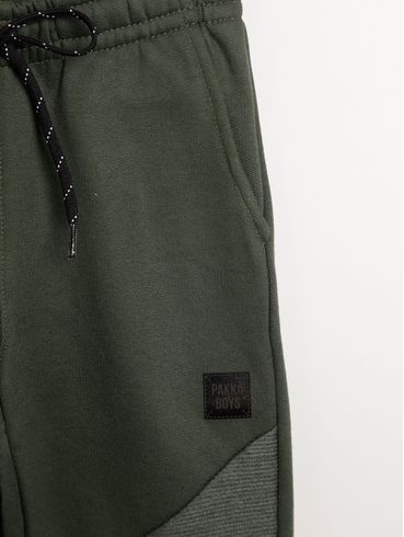 Calça Moletom Jogger Infantil Para Menino - VERDE