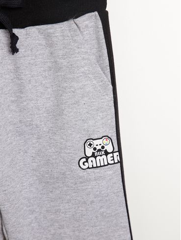 Calça Jogger Moletom Infantil Para Menino - MESCLA