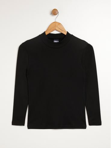 Camiseta Manga Longa Infantil Para Menino - PRETO