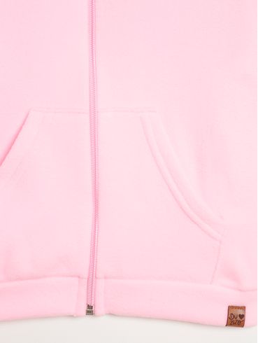 Jaqueta Moletom Infantil Para Menina - ROSA