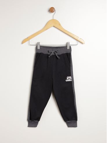 Calça Jogger Moletom Infantil Para Menino - PRETO