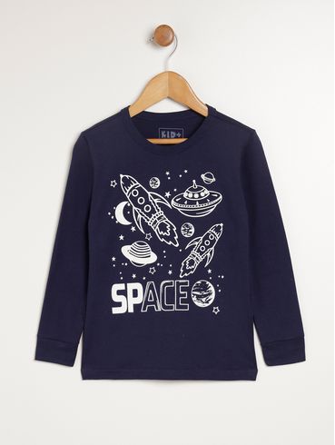 Camiseta Manga Longa Kid+ Infantil Para Menino - MARINHO