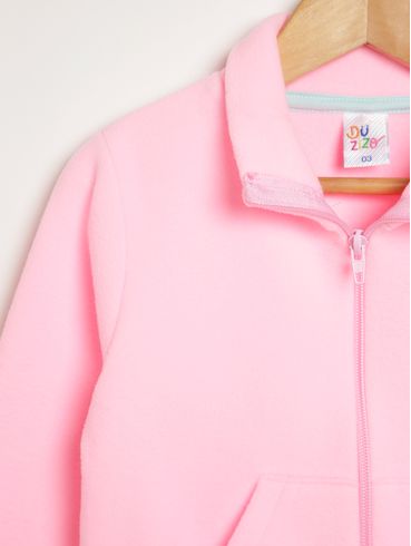Jaqueta Moletom Infantil Para Menina - ROSA