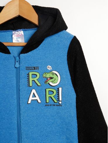 Jaqueta Bouclê com Capuz Infantil Para Menino - AZUL