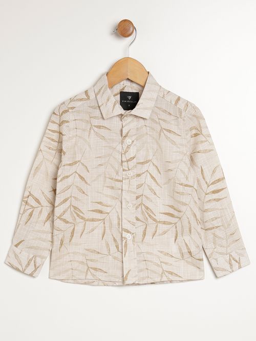 Camisa Manga Longa Infantil Para Menino - BEGE