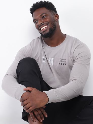 Camiseta Manga Longa Masculina CINZA