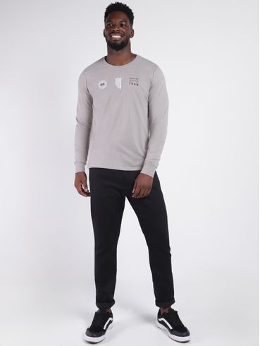 Camiseta Manga Longa Masculina CINZA