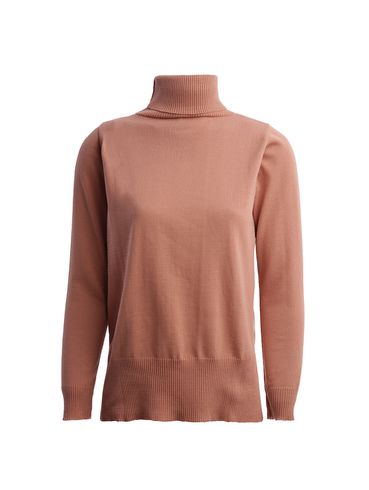 Blusa Tricot Gola Alta Feminina BEGE