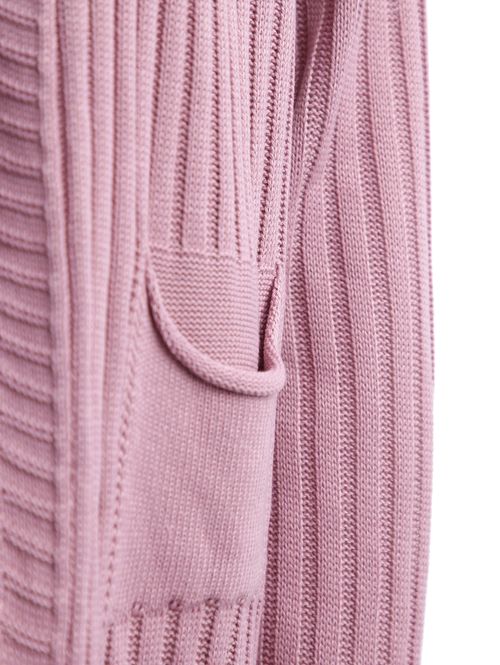 Cardigan de Tricot Alongado Cativa Feminino ROSA