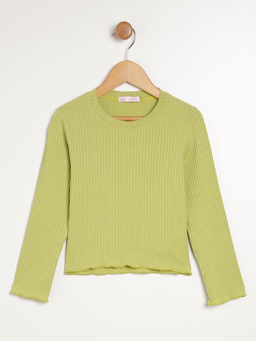 Blusa Manga Longa Juvenil Para Menina - Verde