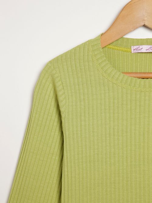 Blusa Manga Longa Juvenil Para Menina - Verde