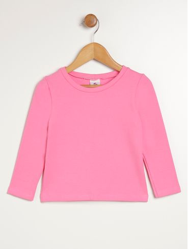 Blusa Manga Longa Infantil Para Menina - ROSA