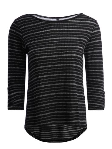 Blusa Manga 3/4 Feminina PRATA/PRETO
