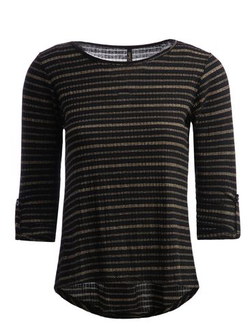 Blusa Manga 3/4 Feminina DOURADO/PRETO