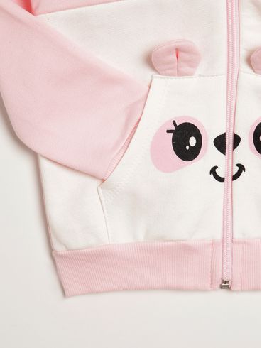 Jaqueta Moletom Infantil Para Menina - ROSA CLARO