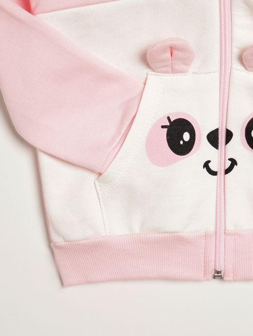 Jaqueta Moletom Infantil Para Menina - ROSA CLARO