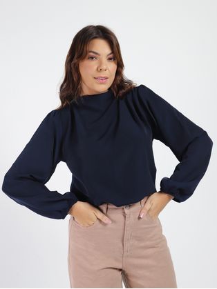 Blusa Manga Longa Autentique Feminina MARINHO