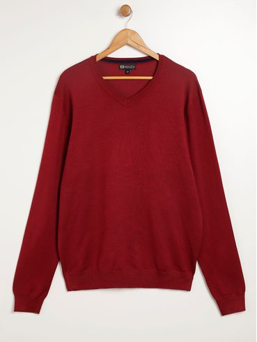 Suéter de Tricot Plus Size Masculino BORDO