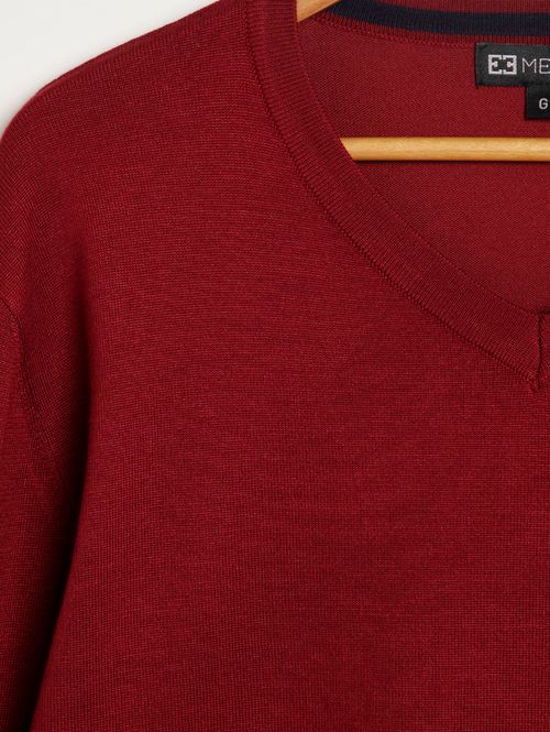 Suéter de Tricot Plus Size Masculino BORDO