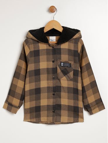 Camisa Flanela Infantil Para Menino - MARROM