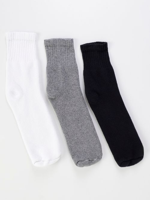 Kit com 03 Meias Cano Longo Trifil Masculina Branco/Preto/Cinza