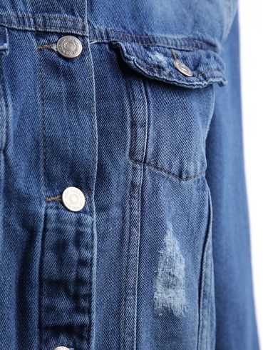 Jaqueta Jeans Destroyed Feminina AZUL