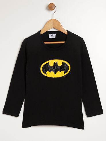 Camiseta Manga Longa Infantil Para Menino - PRETO