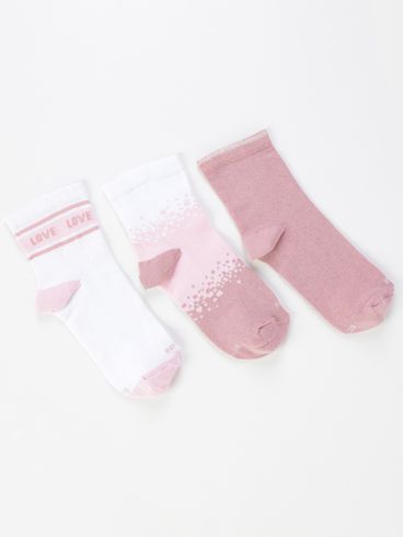 Kit com 03 Meias Trifil Femininas BRANCO/ROSE