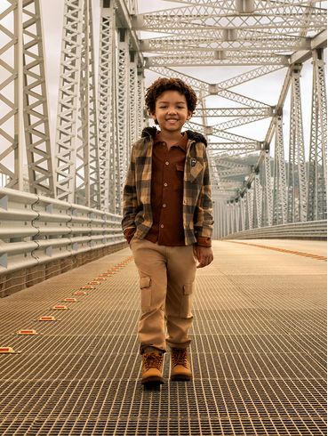Camisa Flanela Infantil Para Menino - MARROM