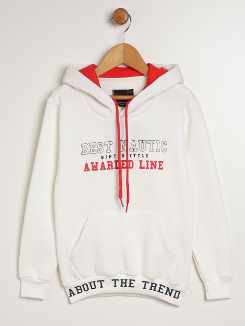 Moletom com Capuz Infantil Para Menino - OFF WHITE