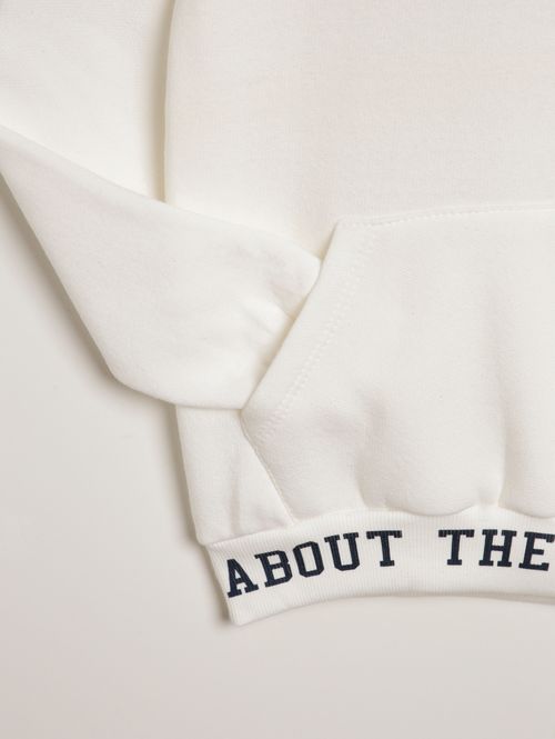 Moletom com Capuz Infantil Para Menino - OFF WHITE