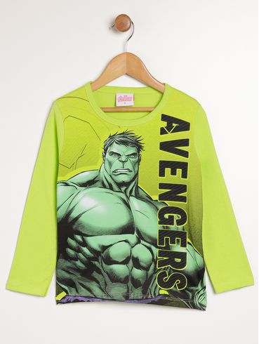 Camiseta Manga Longa Infantil Para Menino - VERDE