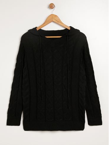 Blusa de Tricot Plus Size Feminina PRETO