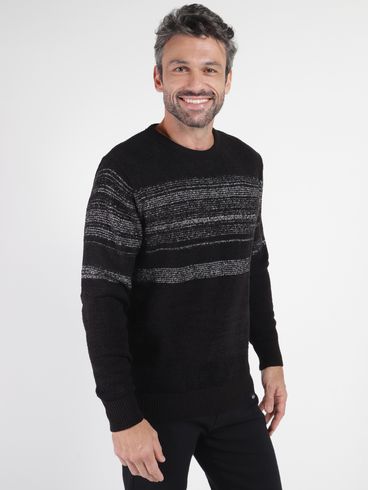 Suéter de Tricot Masculino PRETO