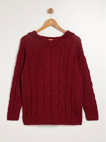 Blusa de Tricot Plus Size Feminina BORDO