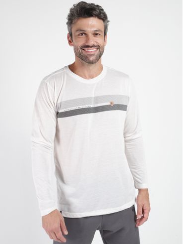 Camiseta Manga Longa No Stress Masculina OFF WHITE