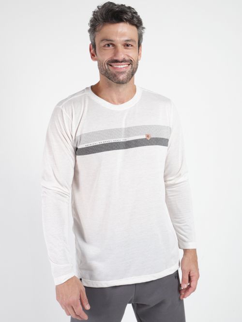 Camiseta Manga Longa No Stress Masculina OFF WHITE